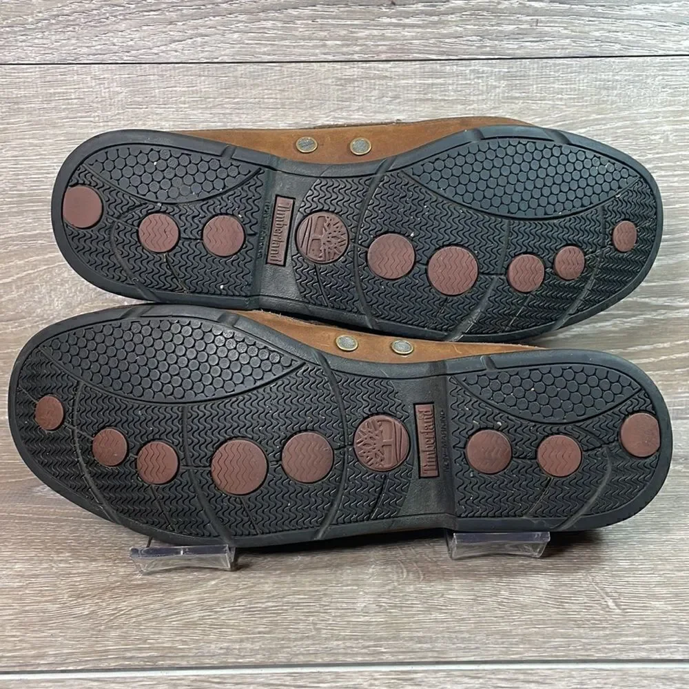 Timberland Brown Leather Mens Size 12M 2-Eye Lace Up Moccasin Boat Shoe 71024